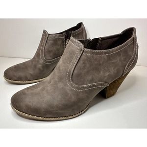 Dr Scholls Codi Ankle Boots Womens Size 10M Brown Faux Leather Comfort Booties